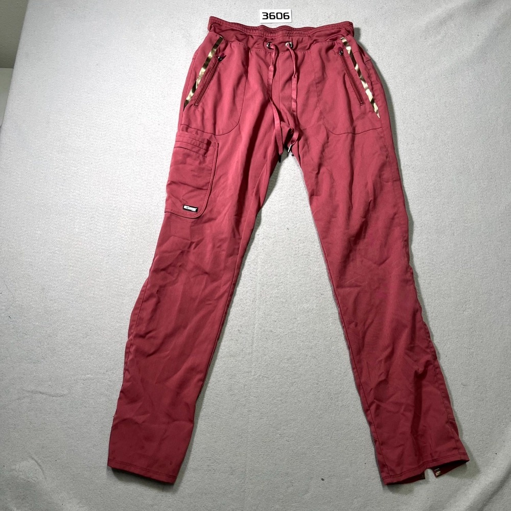 Grey's Anatomy by Barco Scrub Pants Womens Small Maroon Cargo Pockets Straight